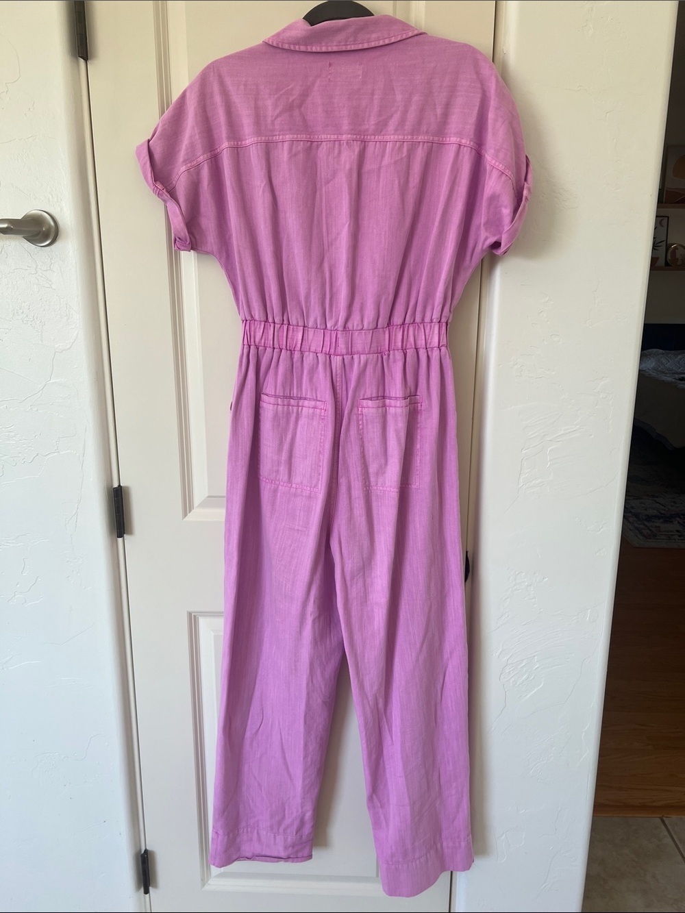 Universal Thread Lavender-Pink Button-Front Tie-Waist Jumpsuit - Picture 5 of 7